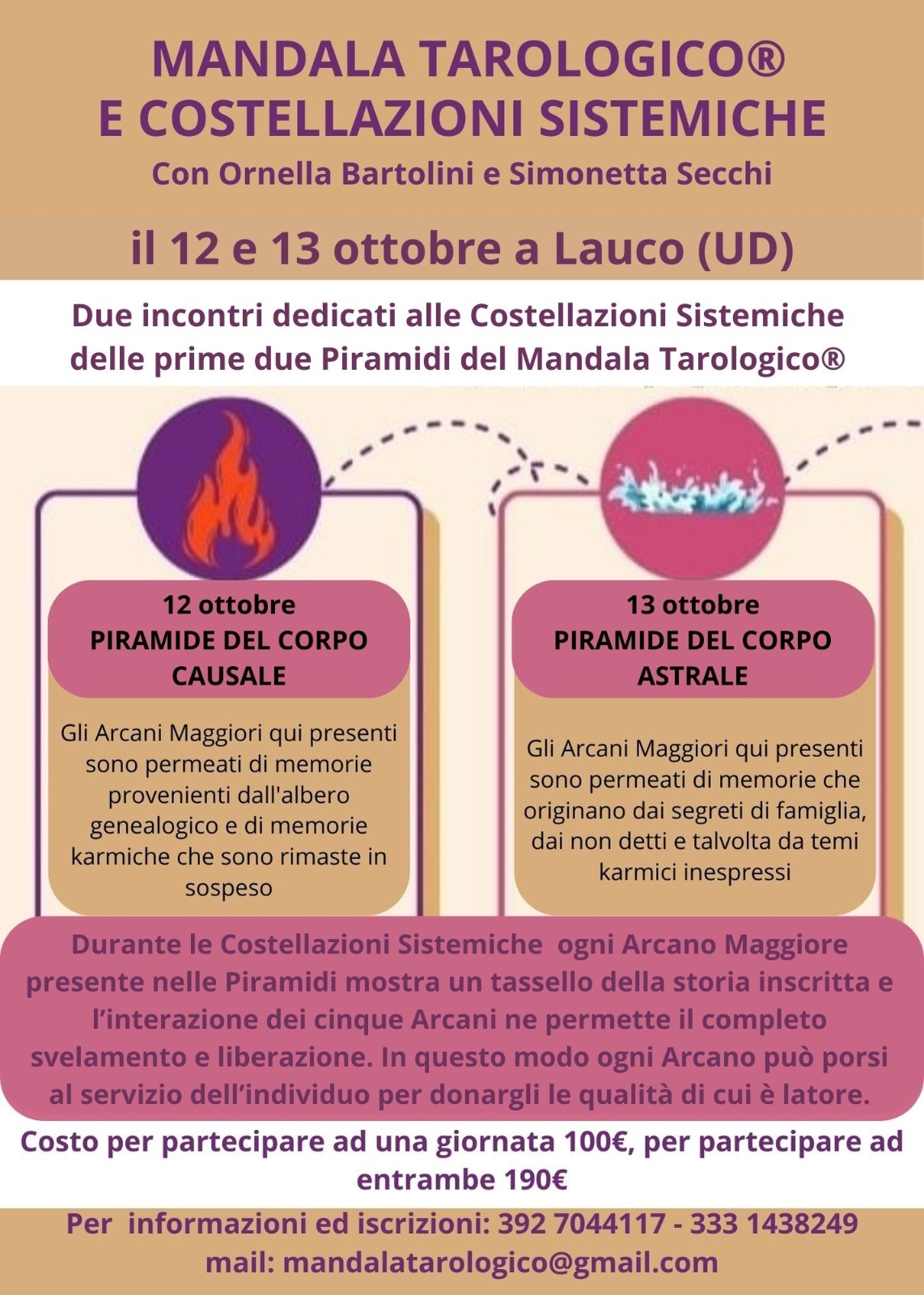 Al momento stai visualizzando Mandala Tarologico e Costellazioni sistemiche – con Ornella Bartolini e Simonetta Secchi – 12-13 ottobre